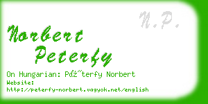 norbert peterfy business card